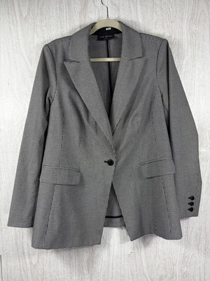 Chaqueta Blazer Lane Bryant 14 Negro Blanco Pata de Gallo Ropa de Trabajo Clásica Elegante Foto 1 de 4