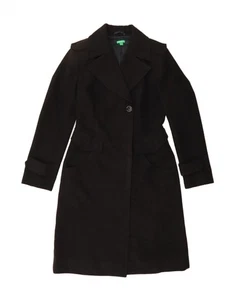 BENETTON Womens Overcoat IT 44 Medium Black Polyester T101 - Picture 1 of 4