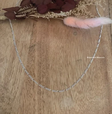 Catena Sottile Figaro Argento Massiccio 925/1000 Lunghezze, Scelta Gioielli Mix - Immagine 1 di 4