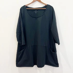 J Jill Pure Jill Top Damen 3X schwarz geschwungene Naht Tunika Taschen Lagenlook minimal - Bild 1 von 9