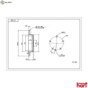 2x BRAKE DISC 224 386 FOR MERCEDES-BENZ M 111.977 2.3L 4cyl M-CLASS 2.7L 5cyl - Picture 1 of 9