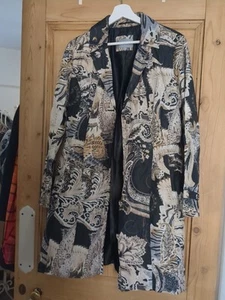 Per Una black and beige, gold Pattern Lightweight Coat - Picture 1 of 7