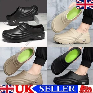 Men's Chef Shoes Non-slip Kitchen Shoes Nurse Shoes Work Shoes Sandals UK - Picture 1 of 19