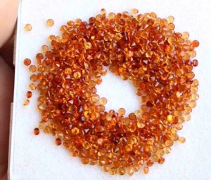 Lote de piedras preciosas sueltas corte facetado redondo granate hessonita natural 23,50 quilates 2 mm - Imagen 1 de 3