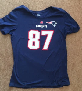 Rob Gronkowski #87 New England Patriots Majestic Jersey Style T-Shirt Junior XXL - Picture 1 of 4
