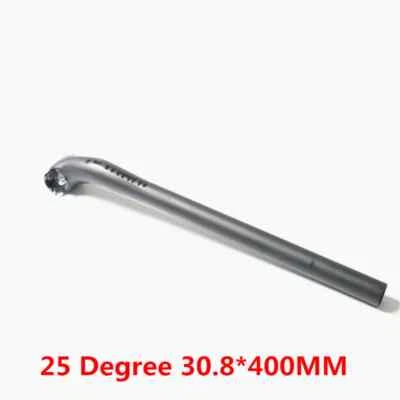  Tija de sillín de bicicleta de carretera de fibra de carbono 25,4/27,2/30,8/31,6*400 mm desplazada 5/25 grados Foto 1 de 4