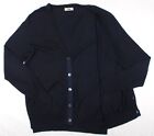 Acne Mens Navy Blue Cotton Designer V Neck Button Cardigan S