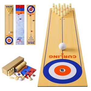 Shuffleboard Bowling Curling Spiel 3 in1 Shuffleboard Tisch Curling CpielTrag... - Bild 1 von 7