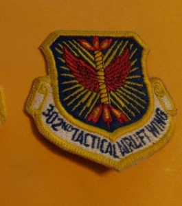 U.S.A.F. PATCH, 302ND TACTICAL AIRLIFT WING , COLOR, 1970S - Picture 1 of 1