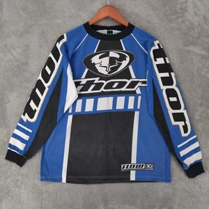 Vintage Thor Racing Motocross Jersey Mens Small Blue Flow Motorcycle 90s - Picture 1 of 15