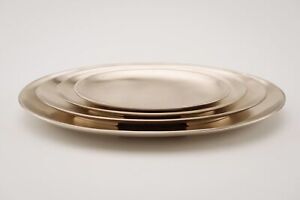 Korean Traditional Tableware Bronzeware BANGJJA YUGI Dinnerware Oval Plates 방짜유기
