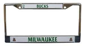 Milwaukee Bucks NBA Chrome Metal License Plate Frame FREE US Shipping - Picture 1 of 5