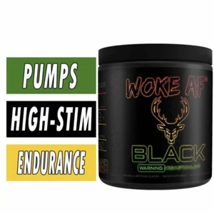 BUCKED UP WOKE AF BLACK HIGH STIMULANT PRE-WORKOUT Energy Pump Focus 30 Servings - Picture 1 of 7