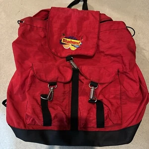 Vintage 1990’s Starburst Candy Red Rucksack Tasche mit Metallclipverschlüssen - Bild 1 von 6