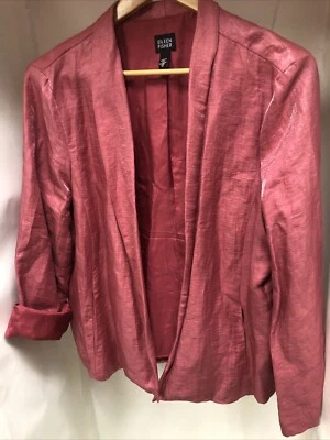 Chaqueta/Ablazer Mujer EILEEN FISHER Talla XL Lino Seda Color Metálico Fresa Foto 1 de 4