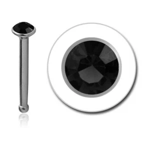 316L Surgical Steel Nose Bone Stud Tiny Micro Small 1mm Stone 20 Gauge 20G - Picture 1 of 15