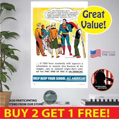 BENBEN HOME & LIFESTYLE Superman School Message POSTER/MULTI.FORMATS/PAPER/CANVAS/VINYL/POSTCARD/STICKER