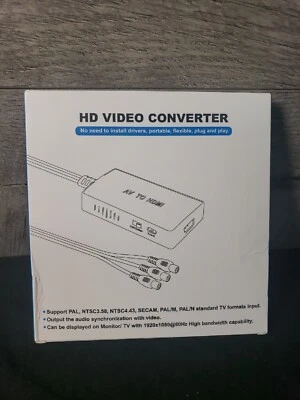 RCA AV to HDMI HD Converter Composite CVBS Audio Video Adapter Wii NES SNES - Image 1 of 4
