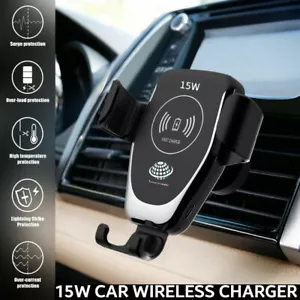 Automatic Clamping 30W Wireless Car Charger Fast Charging Mount Phone Holder UK - Picture 1 of 12