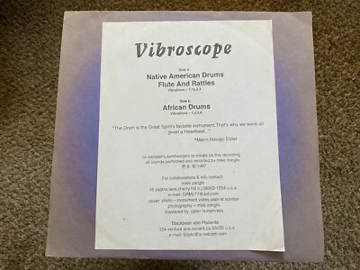 Mike Zanghi- Vibroscope (Blackbean & Placenta Tape Club) Vinyl LP - Image 1 of 4