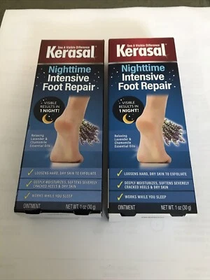 ADVANTICE HEALTH 2 pack Kerasal Nighttime Intensive Foot Repair Skin Healing Ointment for Cracked