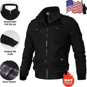 Tactical Men's Military Cargo Jacket Stand-up Collar Army Winter Warm Work Coat - Picture 1 of 16