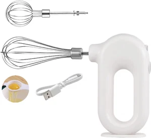 Cordless Hand Mixer Electric Handheld Mini Egg Beater 4 Speed Adjustable Mini Ha - Picture 1 of 6