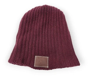 Love Your Melon Slouchy Beanie One Size Burgundy Red Knit Logo Cap Hat Winter - Picture 1 of 4