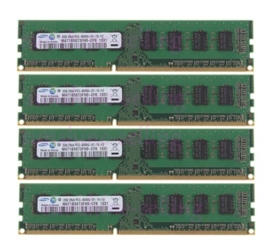 Samsung 8 GB RAM 4X 2GB RAM PC3-8500 DDR3 1066Mhz 240Pin DIMM Desktop Memory CL7 - Image 1 of 4