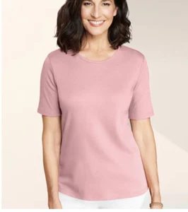Draper’s & Damon’s Top PL Bridal Rose Short Sleeve Staple Must Have New In Pkg - Picture 1 of 11