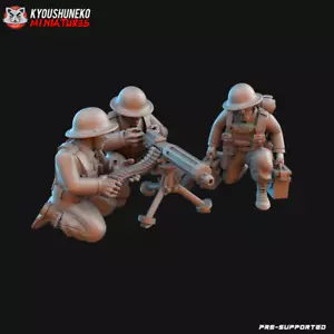 British Army Machine Gun Team, Wargames Historical British Soldier WW2 Miniature - Picture 1 of 1