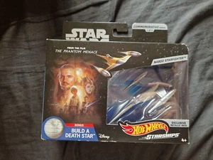 NABOO STARFIGHTER Exclusive Metallic Deco Star Wars Hot Wheels Starships Mattel - Picture 1 of 6