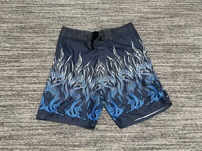 Wilson Swimwear Trunks Adult 32 Blue Flames Lightweight Pocket Drawstring Mens - Image 1 of 4