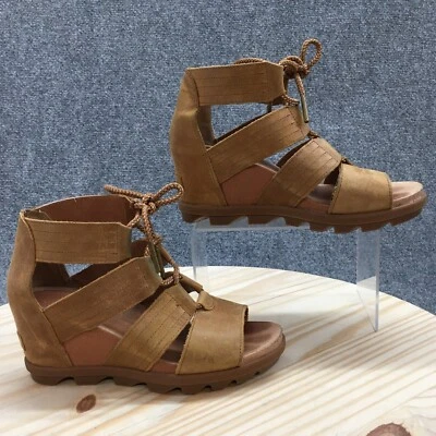 Sandalias Sorel para mujer 8 Joanie II con cordones cuña al tobillo con tiras NL3224-224 marrón Foto 1 de 4