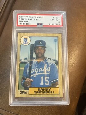 1987 topps traded TIFFANY danny tartabull PSA 8 - Image 1 of 2
