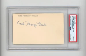 Earle " Greasy " Neale Signed PSA/DNA COA Autographed Index Card Earl Neal Auto - Picture 1 of 3