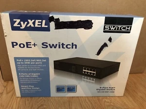 ZyXEL POE SWITCH GS1100-8HP-240W 8 Port 240 Watt NEW NIB - Photo 1/3
