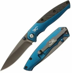 Browning Carry Folding Knife 3" D2 Tool Steel Blade Titanium/carbon F Handle - Picture 1 of 3