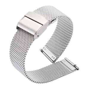 Bracelet Loop Watch Band Chain Strap Solid Stainless Steel Mesh Gold Silver DIY