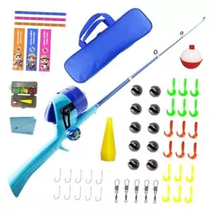 Kids Fishing Pole, Telescopic Fishing Rod, Toddler Collapsible Fishing Rod blue - Picture 1 of 8