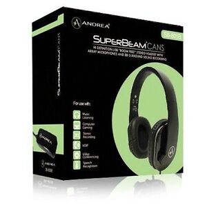 Andrea SuperBeam CANS High Definition Stereo Headphones with Microphone