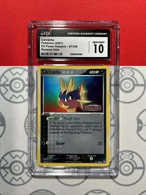 NEW CGC 10 GEM Pokemon Carvanha EX Power Keepers 47 Rare Card PSA 4090 - Image 1 of 2
