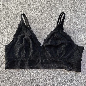 Aerie Women’s Unpadded Lace Bralette Bra Black Size XL - Picture 1 of 6