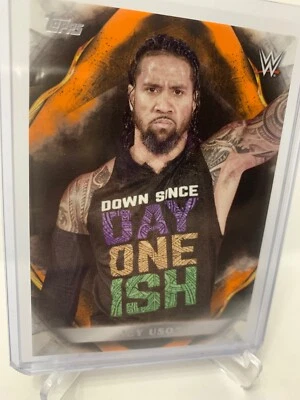 2019 TOPPS WWE UNDISPUTED ORANGE /99 JEY USO #34 - Image 1 of 3