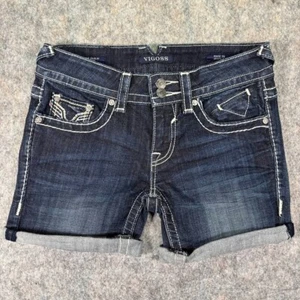 Vigoss Denim Shorts Women’s 26 x5 The Dublin Bermuda Embroidered Jorts Jean - Picture 1 of 16