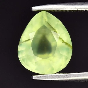 💎 Prehnite verde naturale pera 1,43 ct 7,8 x 6,7 mm - pietra preziosa Africa - Foto 1 di 4