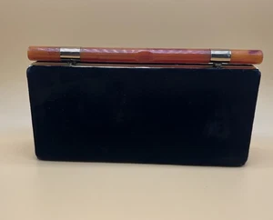 Vintage Dover Black Velvet Clutch Brass Frame with Coin Holder USA Made - Picture 1 of 10