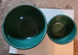 Set Of Two Forest Green Soup Cereal Bowls - Picture 1 of 1
