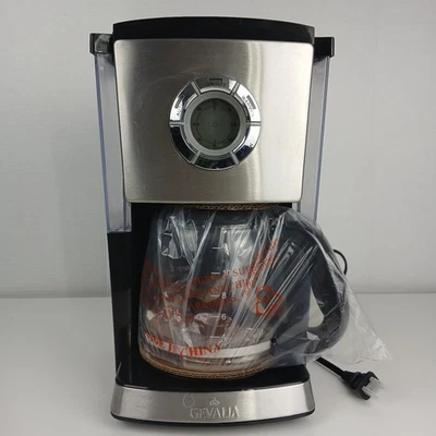 GEVALIA CM500 Stainless Steel Coffee Maker Black 12 Cup Programmable New* - Image 1 of 4