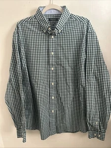 Nautica Herren Langarmhemd Gingham grün weiß 17,5 36,37 Baumwolle - Bild 1 von 6